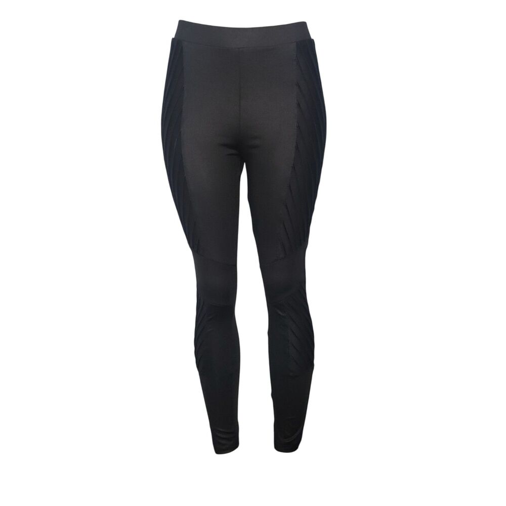 PRIMARK Spandex Black Leggings Pants with Pleats at Hips Womens Size Large